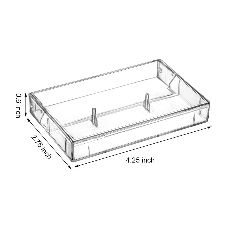 Fasmov 30 Pack Cassette Tape Cases, Clear Plastic Storage Cases, Perfect for Audio Cassette Tape Organization, 4.25" L x 2.75" W x 0.6" H - Image 2